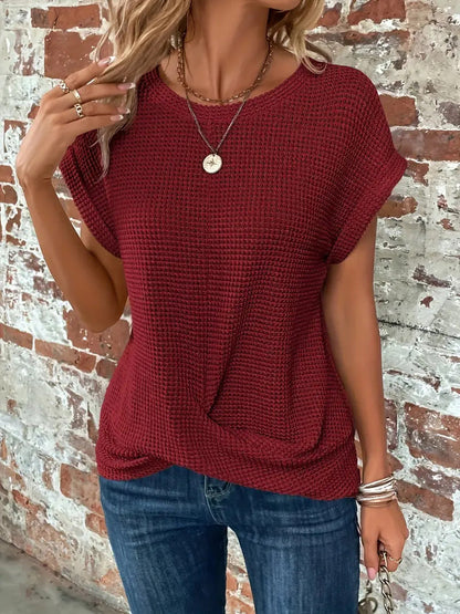 Tegan – Maglietta Casual di Maglia in Tessuto di Panal