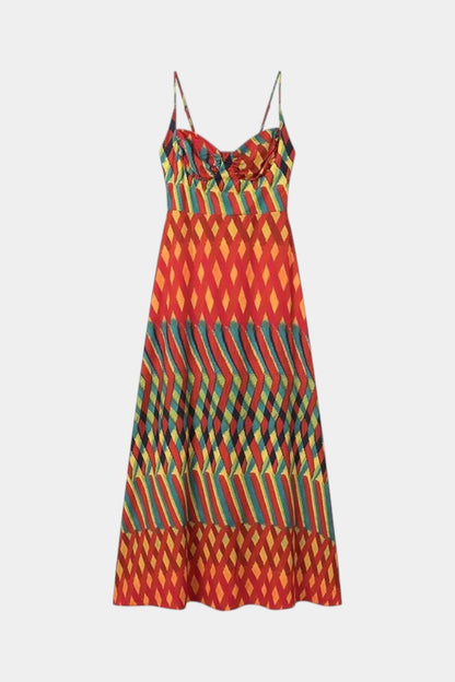 Océana Abito maxi Halter Abstracto