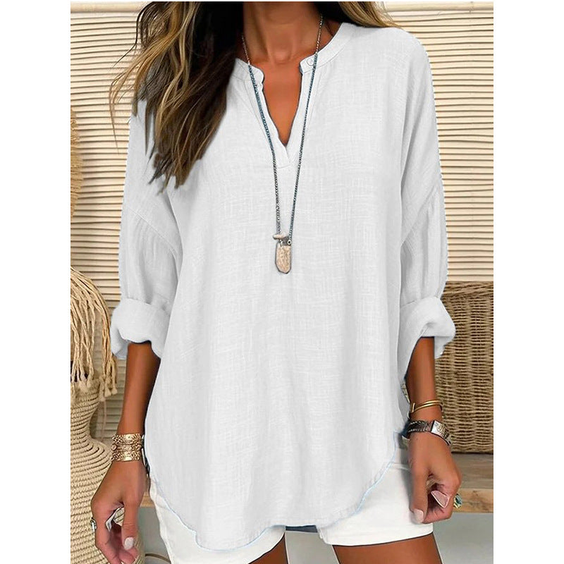 Hazel – Blusa con collo a V dal taglio rilassato