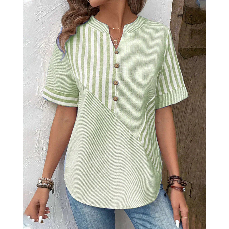 Abby – Blusa di Bottoni a Righe