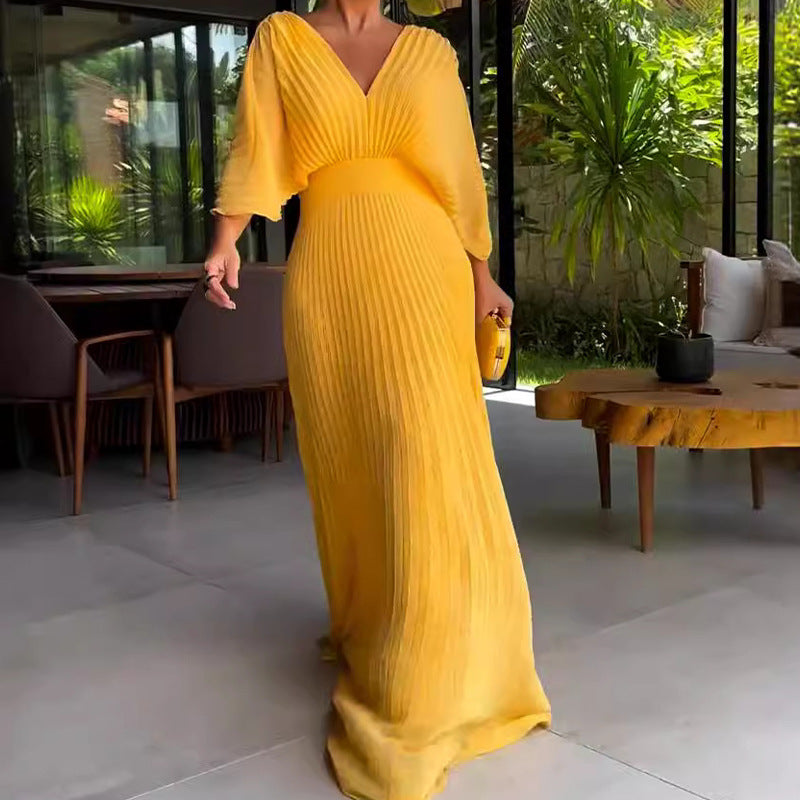 Jennifer | RIA™ Abito Maxi Acanalado Flotante