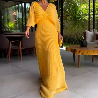 Jennifer | RIA™ Abito Maxi Acanalado Flotante