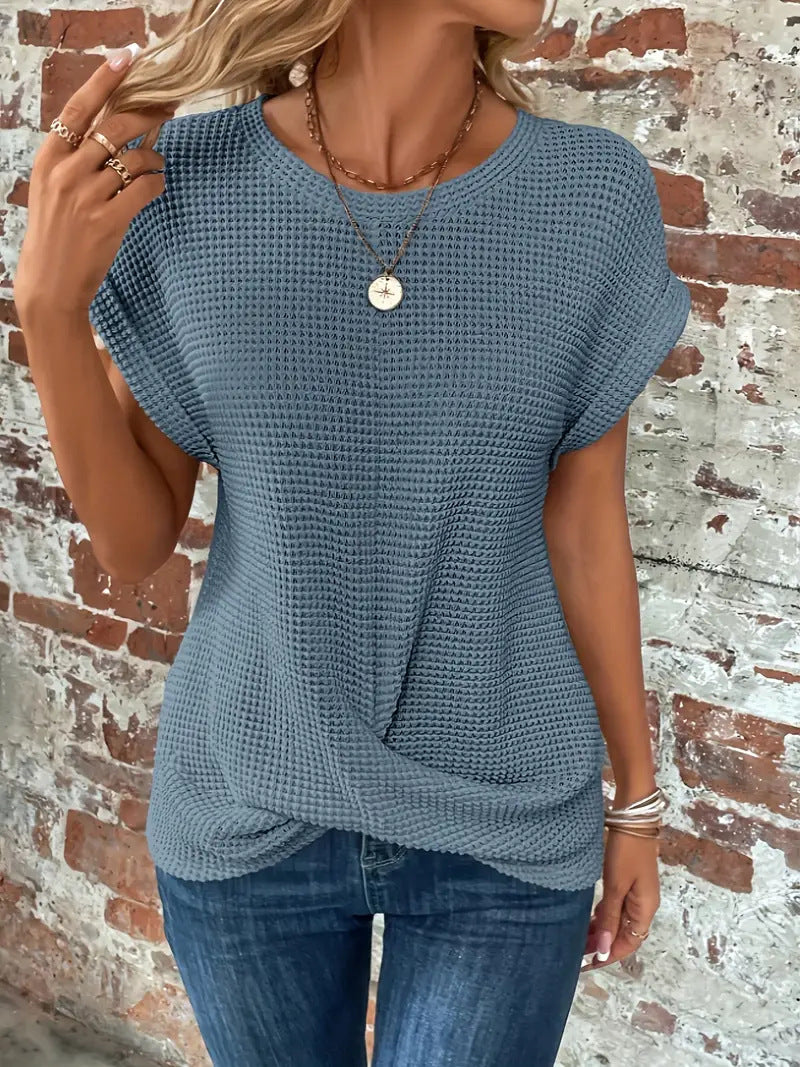 Tegan – Maglietta Casual di Maglia in Tessuto di Panal