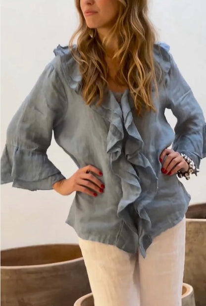 Primrose – Blusa Tunica con Volant nel Davanti