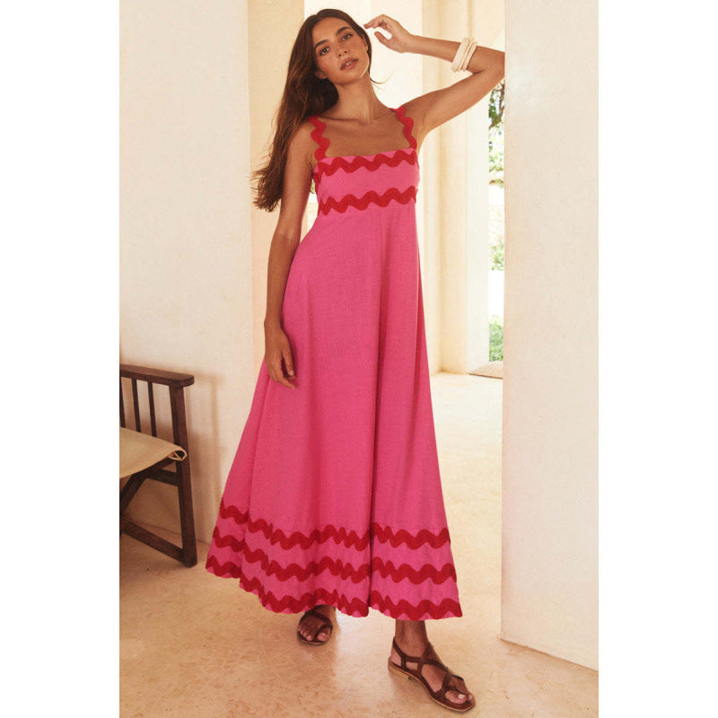 Wrenley - Abito Maxi Boho con Scollo Cortado