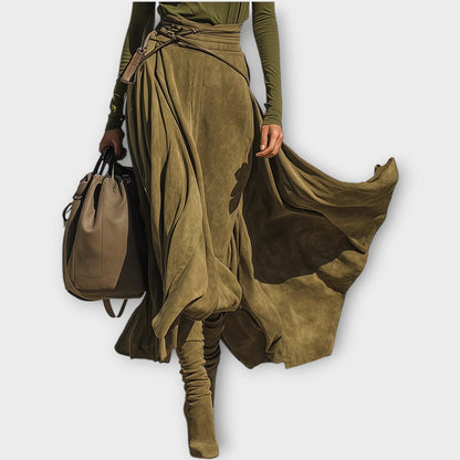 Completo con Gonna Fluida Olive Luxe