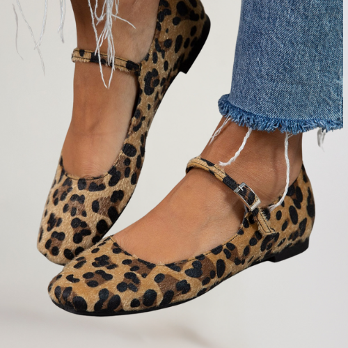 Rosetta - Ballerine leopardate in Pelle di Peluche