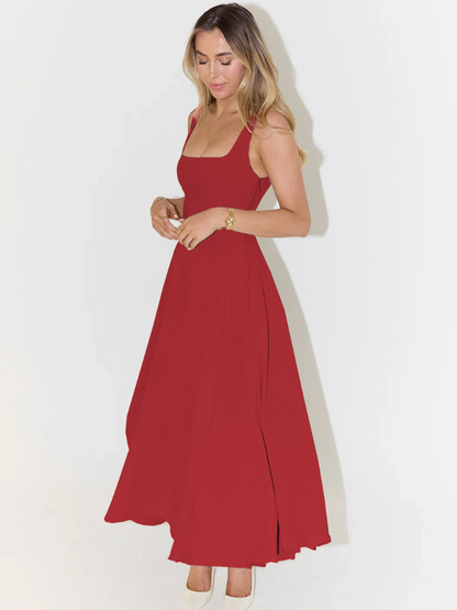 Robe Midi Elegante con Scollo quadrato - Taglio Flattering Senza Tiempo