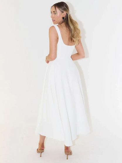 Robe Midi Elegante con Scollo quadrato - Taglio Flattering Senza Tiempo