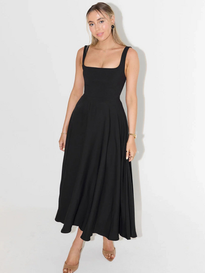 Robe Midi Elegante con Scollo quadrato - Taglio Flattering Senza Tiempo