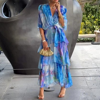 Cassia – Abito fluido in chiffon per donna