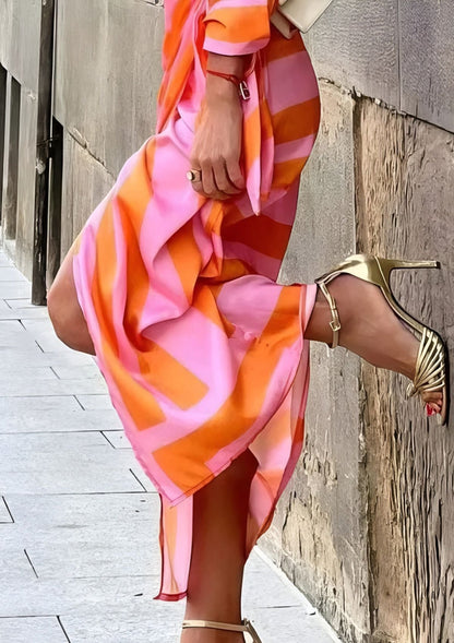 Olivia – Abito chemisier stampato che valorizza la vita