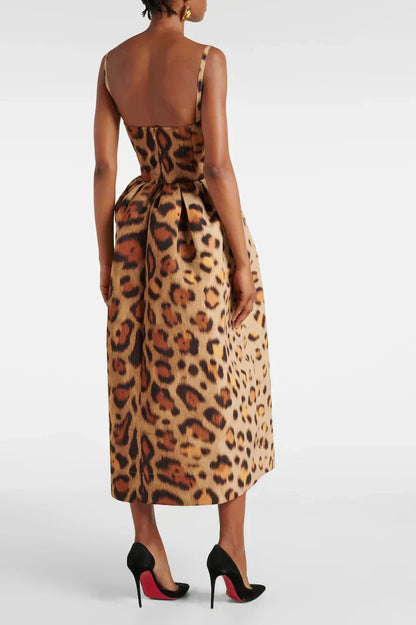 Tiana Abito midi Bustier Leopardo