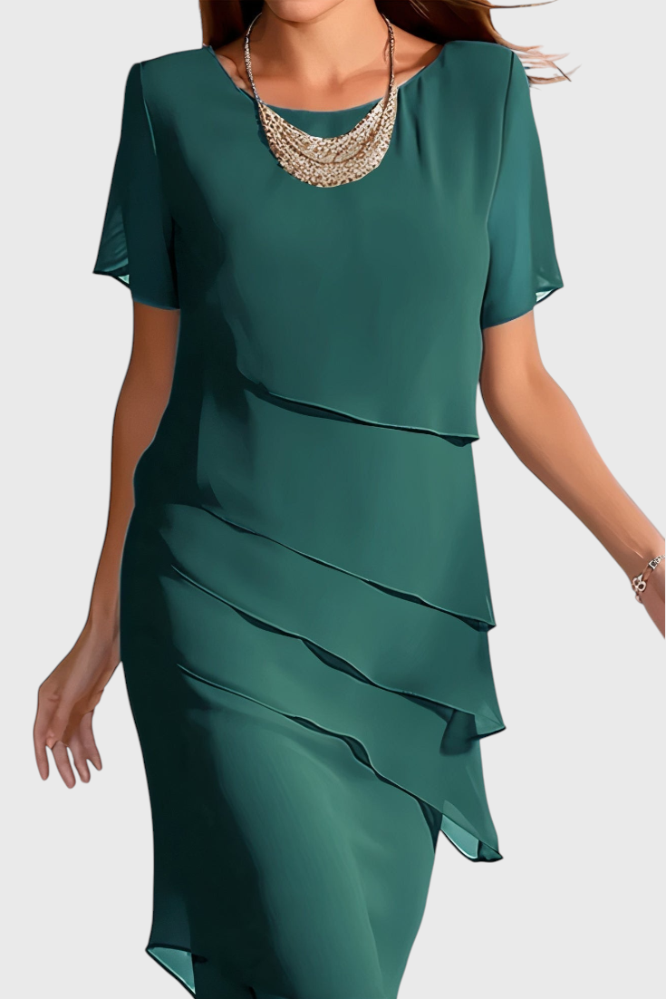 Mia Abito in chiffon con Frange