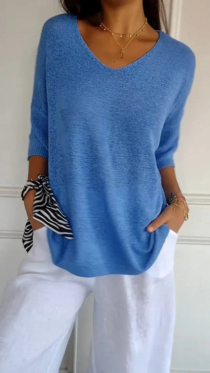 Top Primaveral con scollo a V
