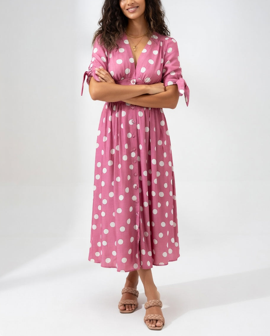 Abito midi di Pois - Eleganza Senza tempo per donna