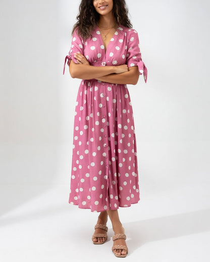 Abito midi di Pois - Eleganza Senza tempo per donna