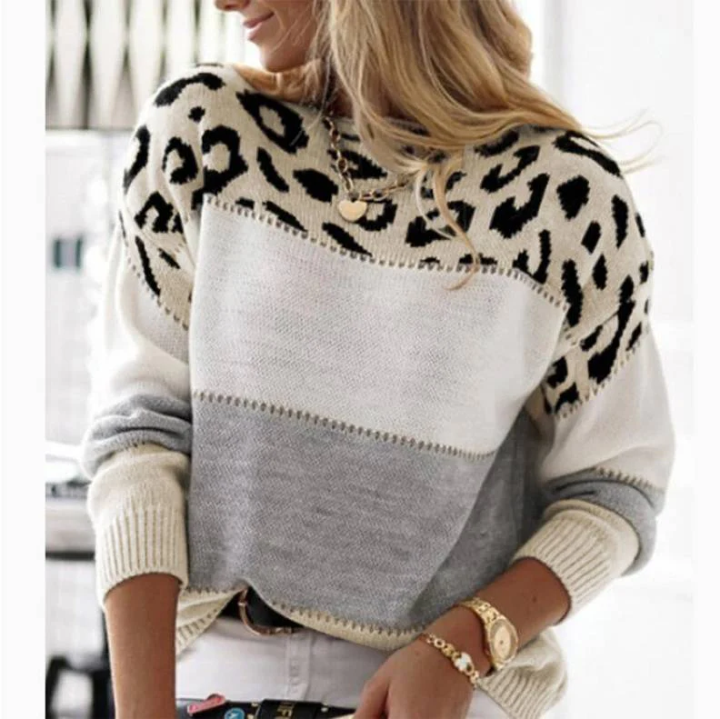 Kay - Maglione Casual di Leopardato
