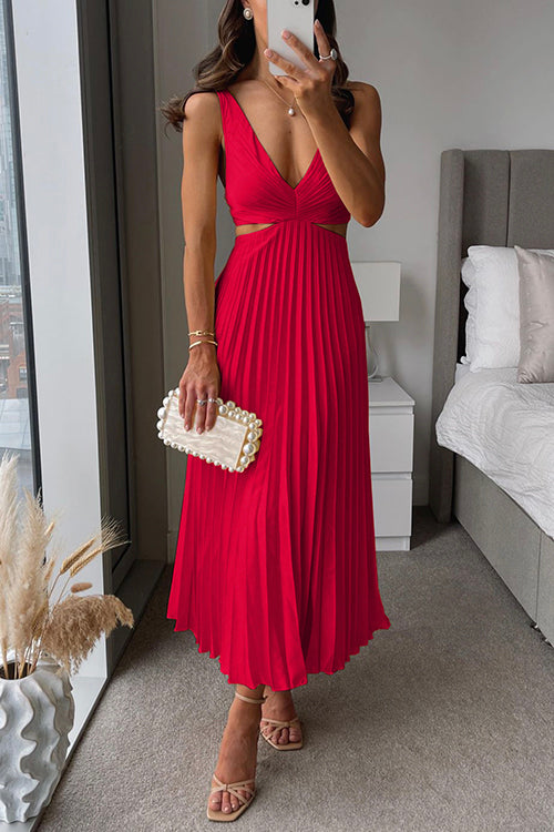 EVA™ | Abito Maxi Senza maniche con Corte Elegante nella Vita