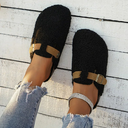 Sneakers di Casa da donna con Detalle di Fibbia e Comfort Morbida e Acogedora