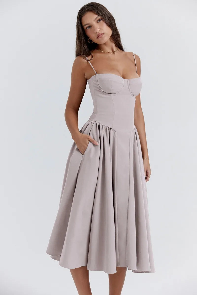 Elara | Abito con spalline con corsetto