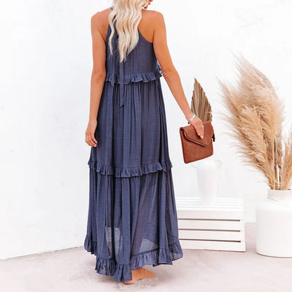 Landry - Abito senza maniche con volant chic