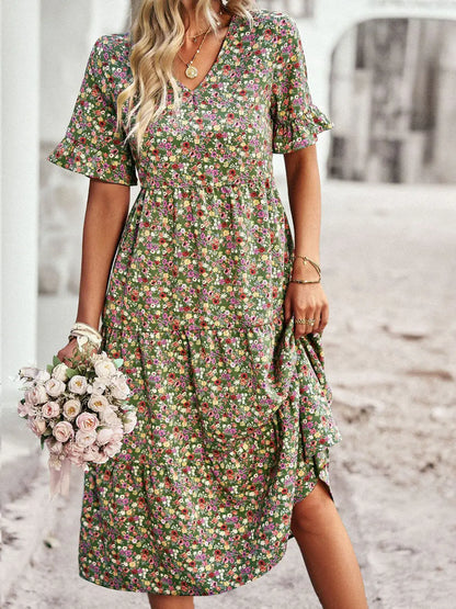 Layla™ - Abito Stampato Elegante con scollo a V