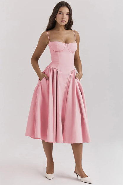 Elara | Abito con spalline con corsetto