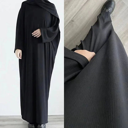 Ariane - Elegante Abaya di Maglia con Cintura e Tasche Laterales