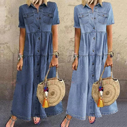 JOANA – ABITO MIDI CON BOTTONI E CAPAS