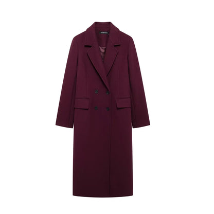 Cappotto Stephanie – Elegante giacca invernale lunga colore bordeaux.