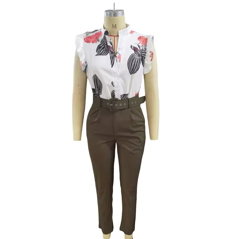 Rainie - Set Elegante con Maniche con Volant