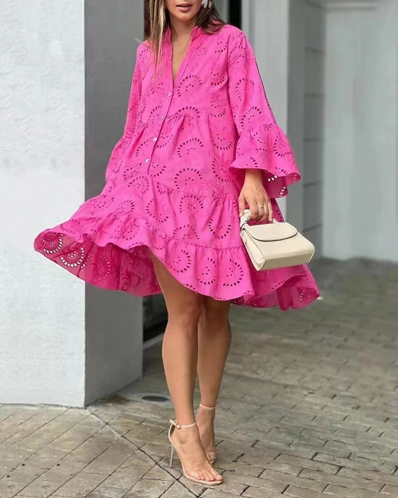 Robe Midi in pizzo Rosa - Eleganza Senza tempo