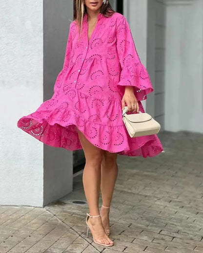 Robe Midi in pizzo Rosa - Eleganza Senza tempo