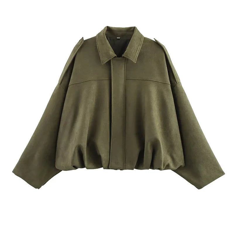 Giacca Diana – Bomber oversize Verde oliva