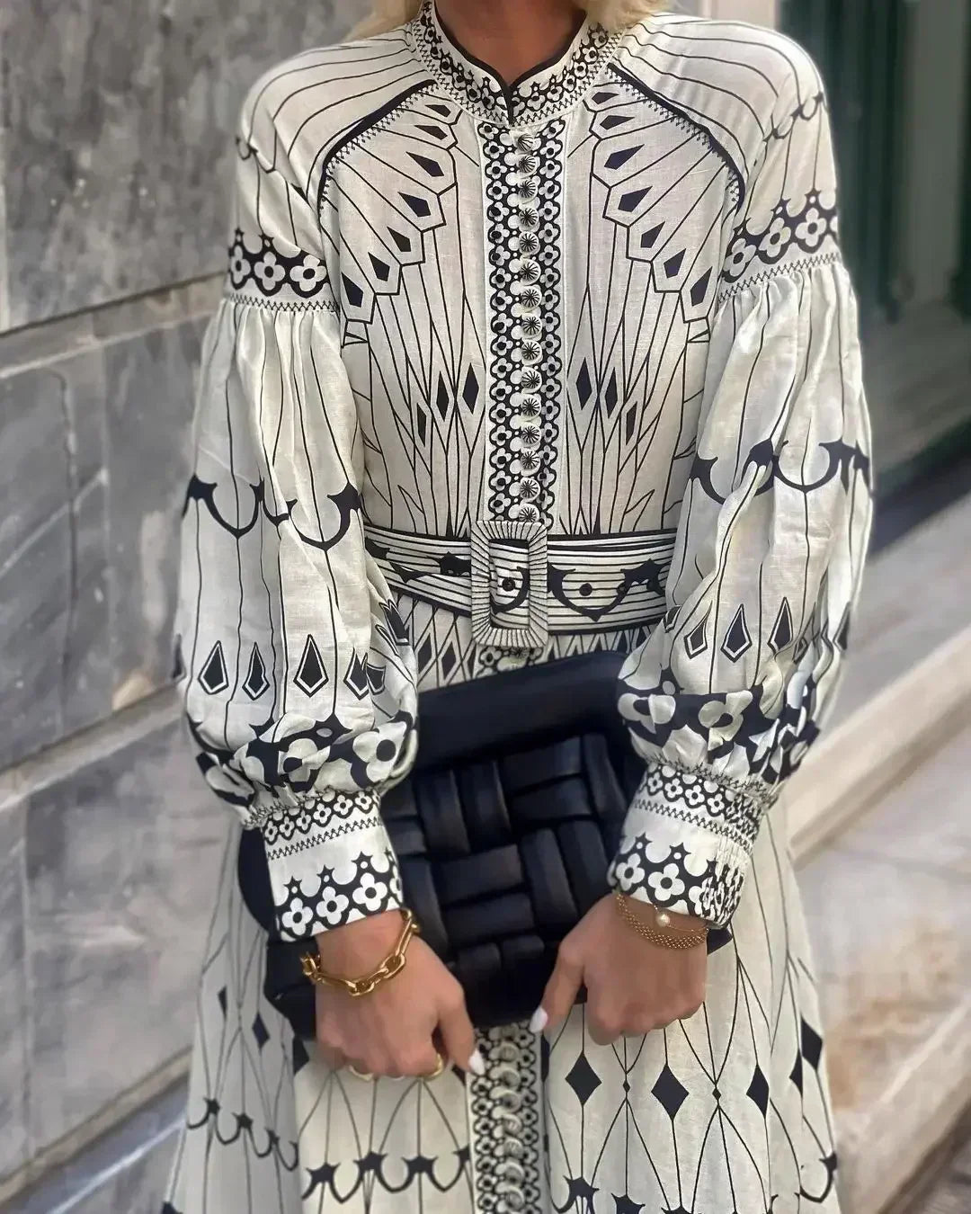 Eulalia - Abito Boho di Collo alto Retrò