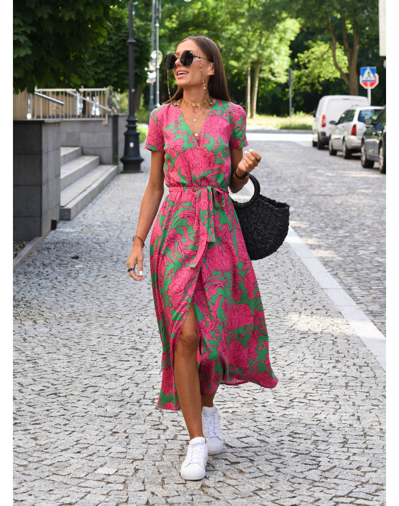 Alina – Abito Midi Envolvente Floreale