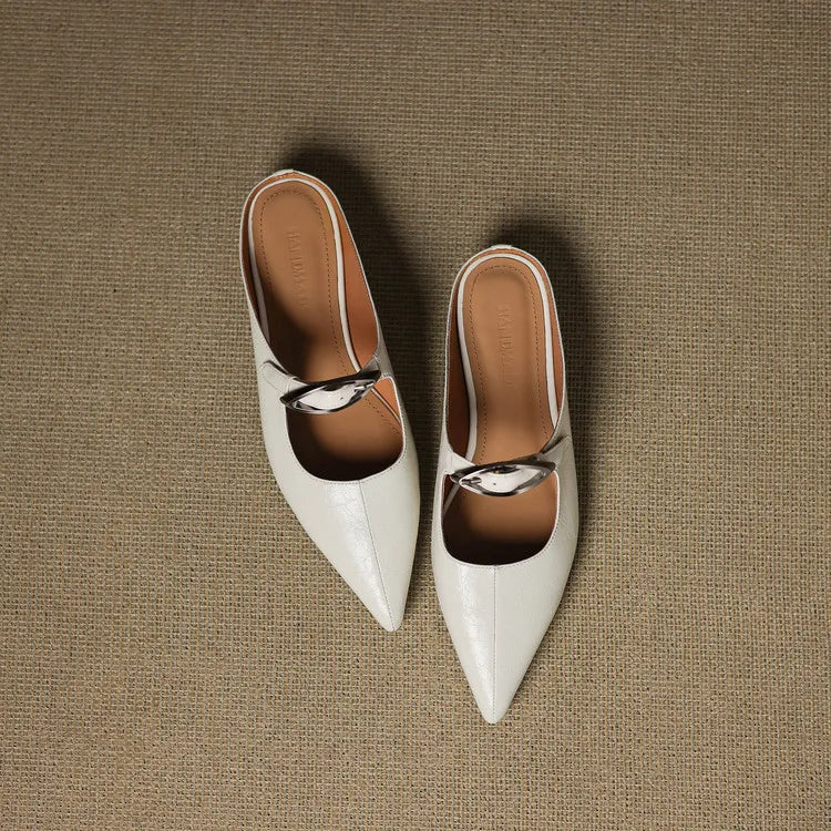 Clara – Mules in pelle naturale
