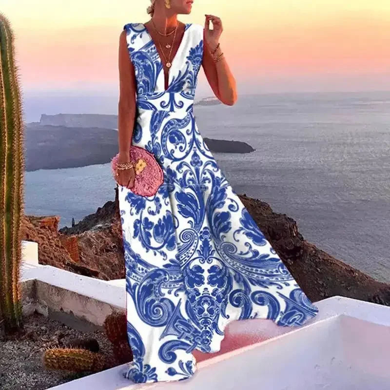 SIENNA – ABITO MAXI SUNSET BLOOM