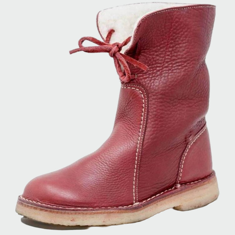 Scarpe di uomo in pelle impermeabili con fodera di lana