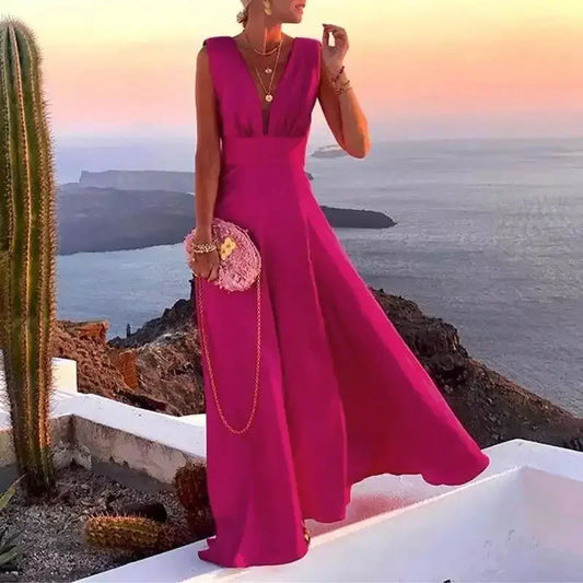 SIENNA – ABITO MAXI SUNSET BLOOM