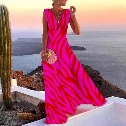 SIENNA – ABITO MAXI SUNSET BLOOM
