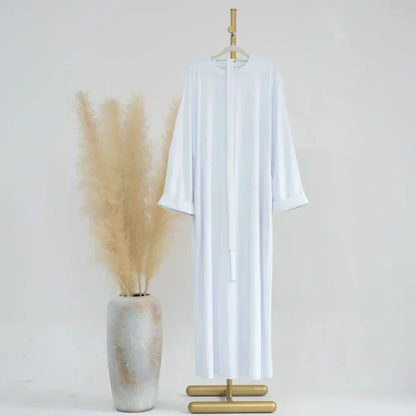 Ariane - Abaya Elegante di Maglia con Cintura e Tasche Laterales