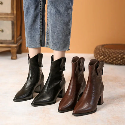 Stivali Chelsea con Tacco alto Vintage