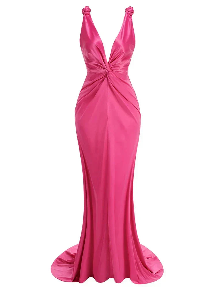 Zoey | Abito maxi Senza maniche con Pliegues Eleganti