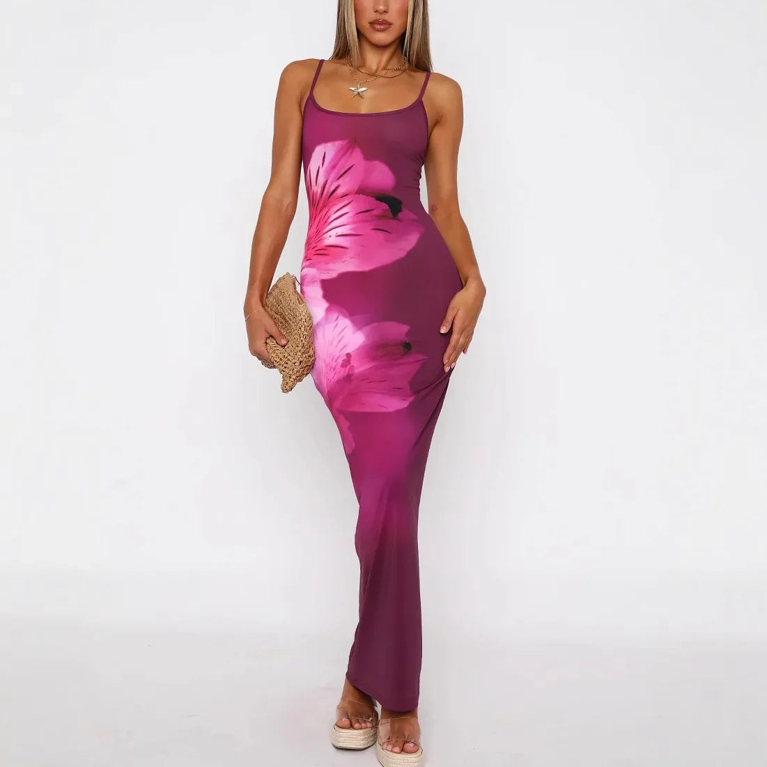 Ione - Abito Maxi Tubo Stampato Chic