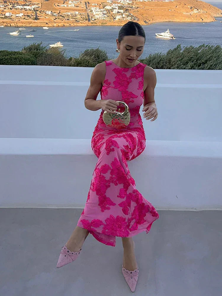 Alora - Abito maxi Floreale Elegante