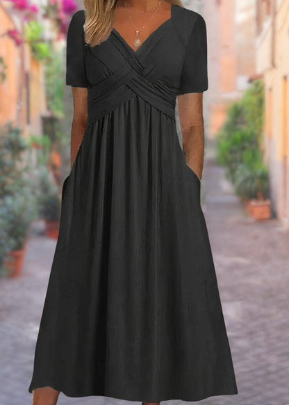 Cora - Abito di V-Collo con Tasche per Donne