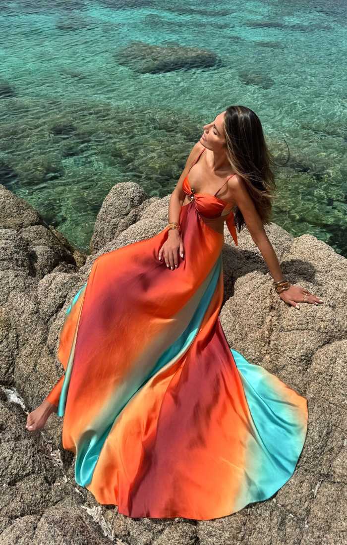 ELOWYN – ABITO MAXI SENZA ESPALDA E SENZA MANICHE CON GRADIENTE