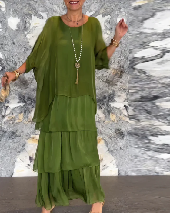 Caroline | Abito Maxi di Girocollo Morbido